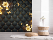 Фотошпалери 3д золоті квіти топлер - 2