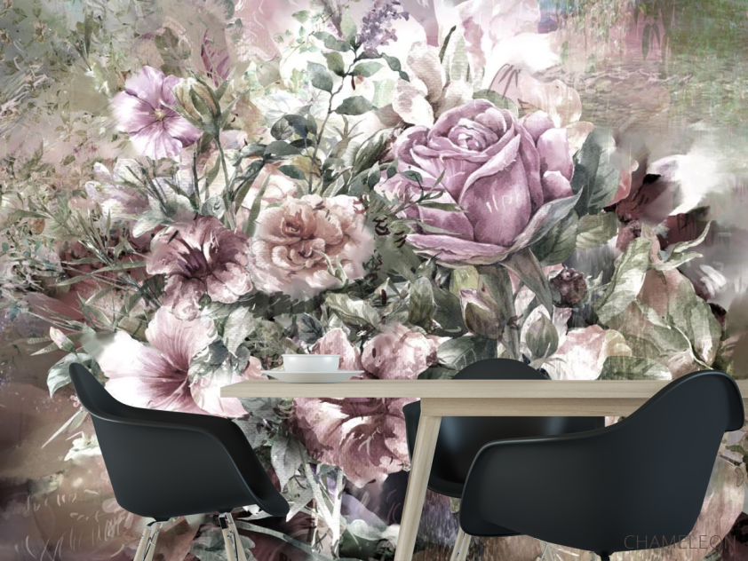 Фотошпалери квіти картина бузкова - 1