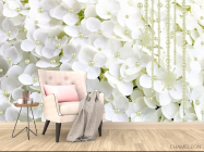 Фотообои Белая гортензия и бусины - 4