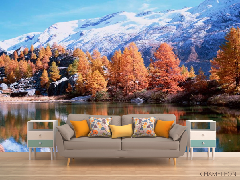 Фотообои Снег,горы, осень - 1