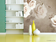 Фотошпалери троянди на коричневому тлі - 3