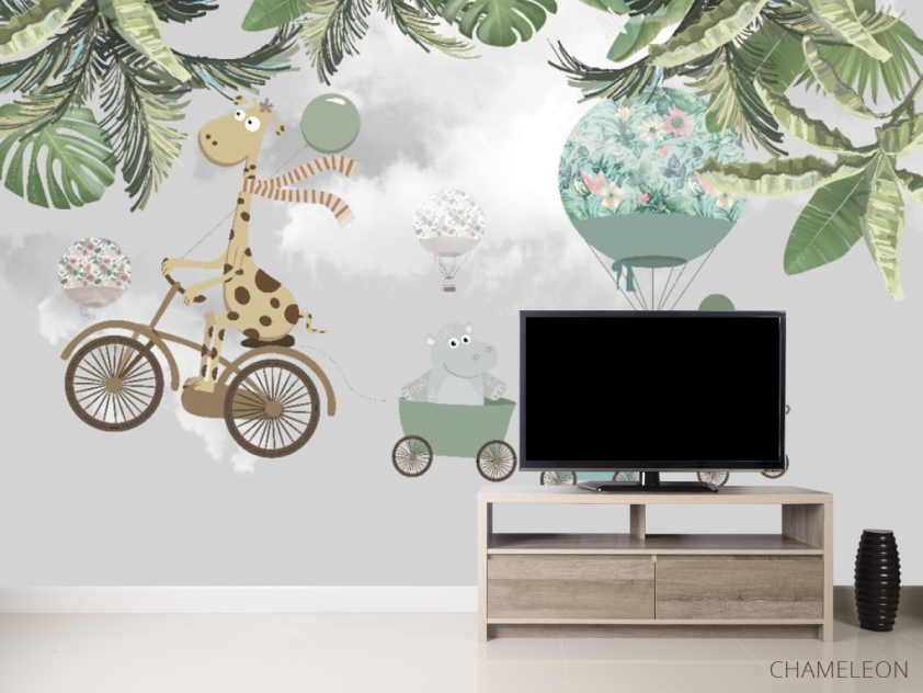 Фотообои животные на воздушных шариках - 2