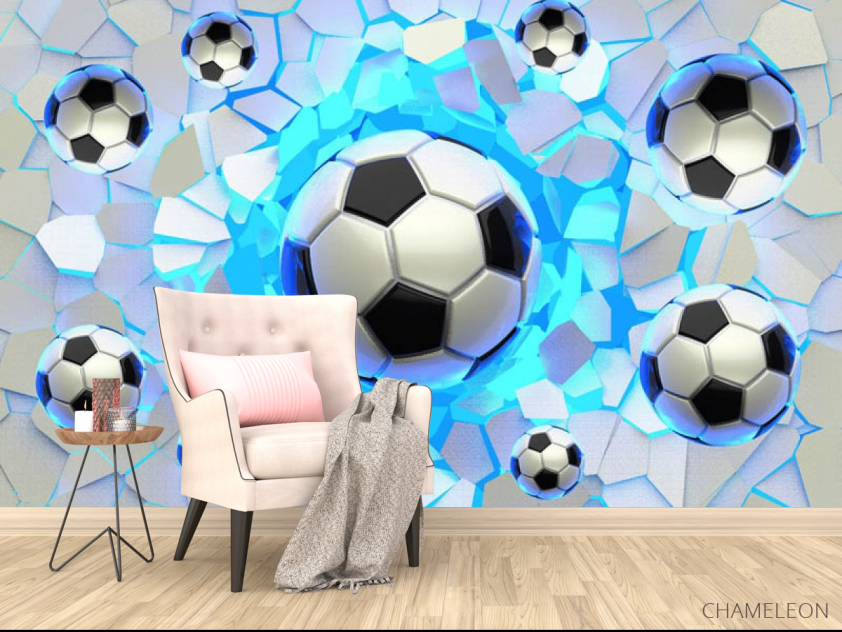 Фотообои 3d футбольные мячи - 4