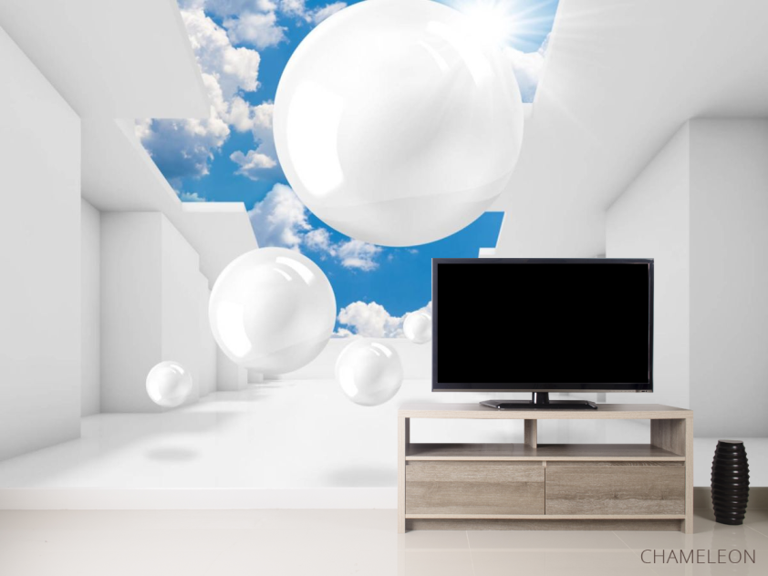 Фотообои 3д шары и небо - 2