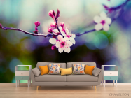 Фотообои Веточка с розовыми цветами - 1