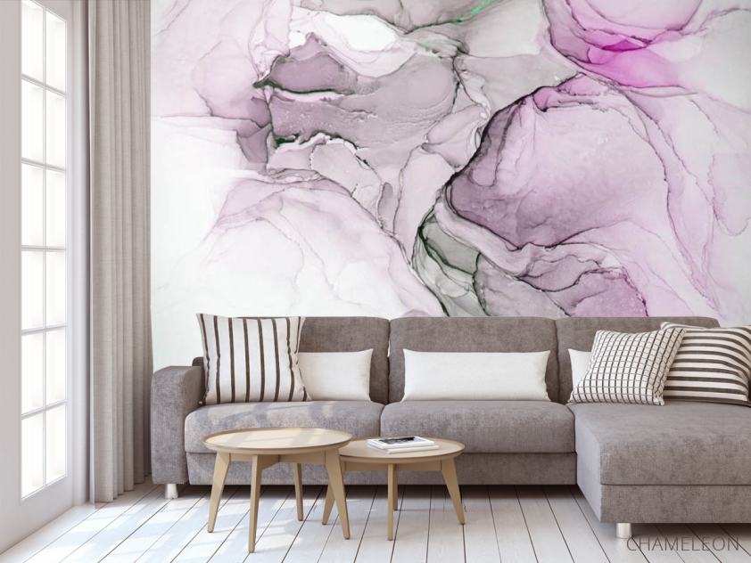 Фотообои Разводы fluid art розовые - 3