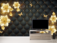 Фотообои 3д золотые цветы топлер - 2