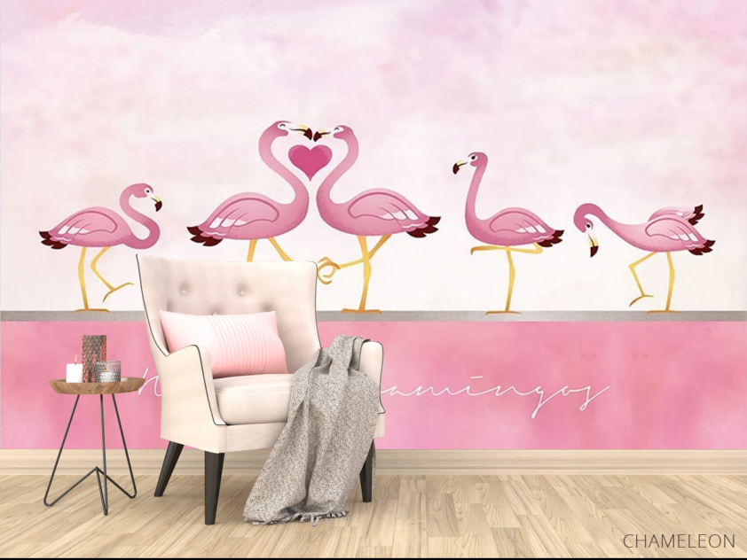 Фотообои Розовые фламинго - 4