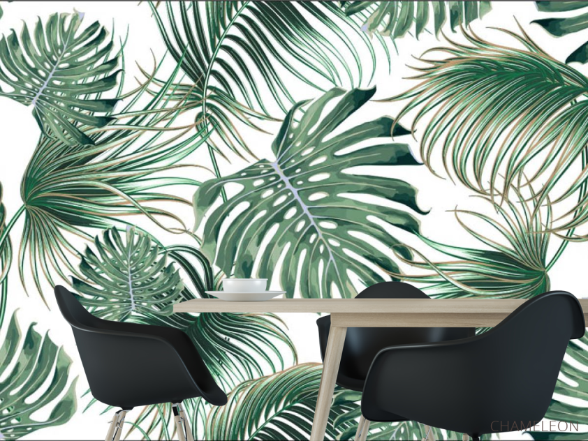 Фотошпалери мікс пальми і монстери - 1