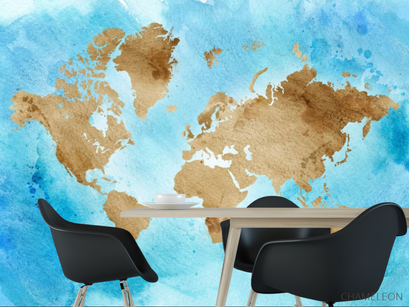 Фотошпалери акварельна карта - 1