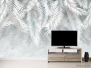 Фотообои серые листья на стену - 2