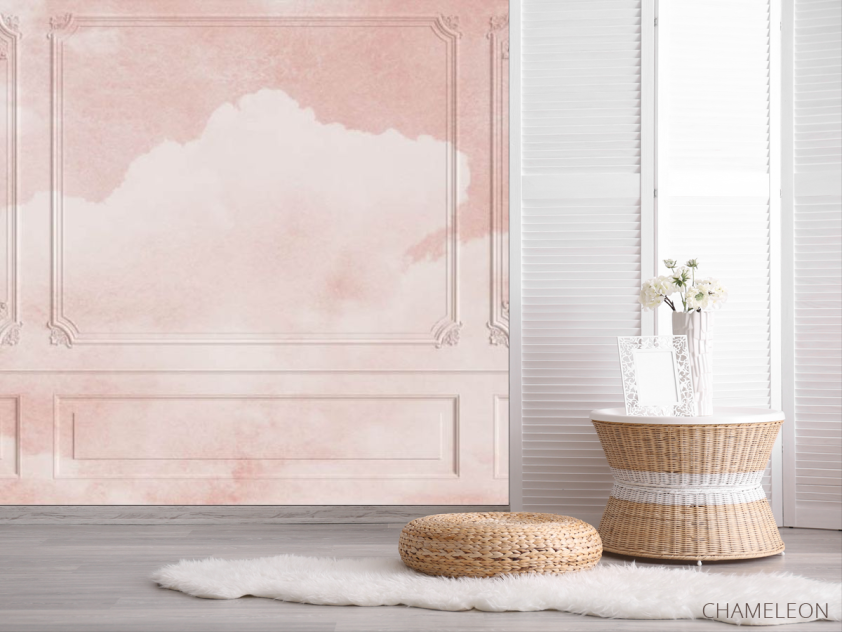 Фотошпалери 3Д стіна з рожевим небом - 2