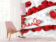 Фотошпалери Червоні троянди зі стрічками - 4
