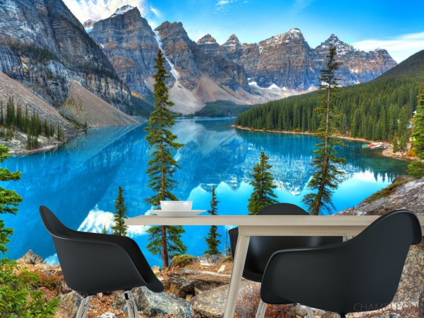 Фотошпалери кришталеве озеро в горах - 1