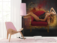 Фотошпалери дівчина на кріслі - 4