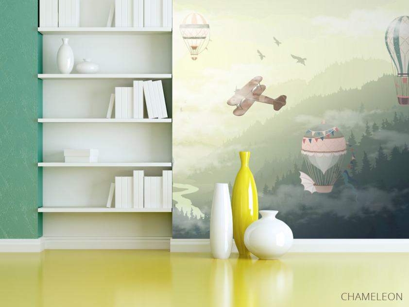 Фотошпалери Гори з повітряними кулями - 3