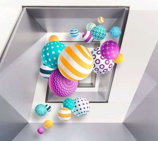 Фотошпалери Різнокольорові кулі 3д 24040