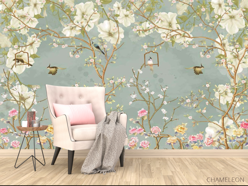 Фотообои Птицы и ветки в японском стиле - 4
