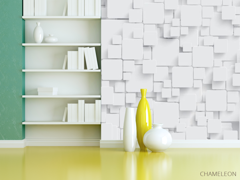 Фотошпалери Стіна з об'ємних прямокутників - 3