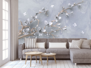 Фотообои Ветвь с цветами 3д - 3