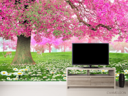 Фотообои Розовое дерево и олень - 2