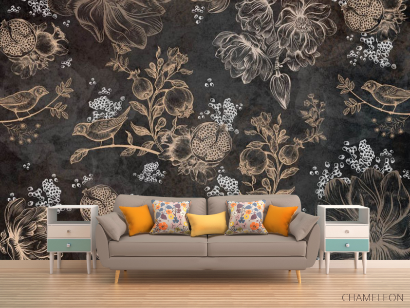 Фотообои Коричневые цветы - 1