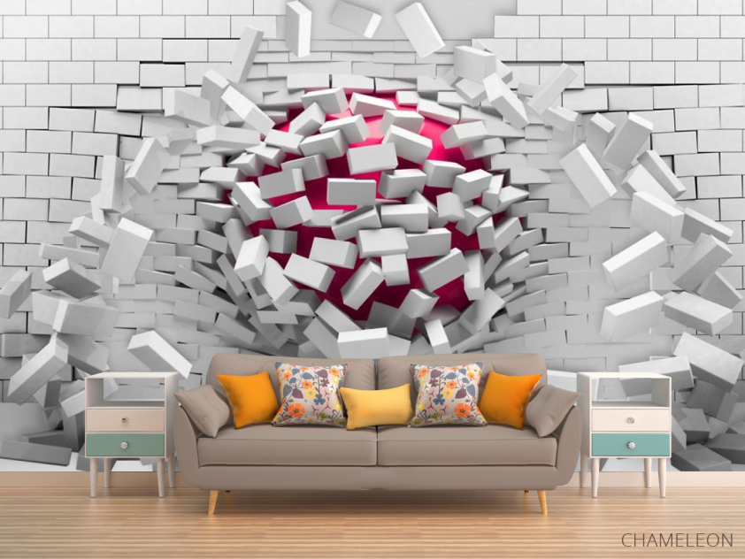 Фотообои 3d кирпичная стена - 1