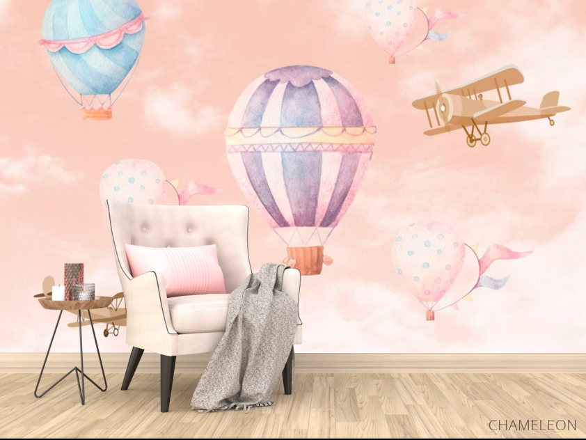Фотообои Воздушные шары и самолетик - 4