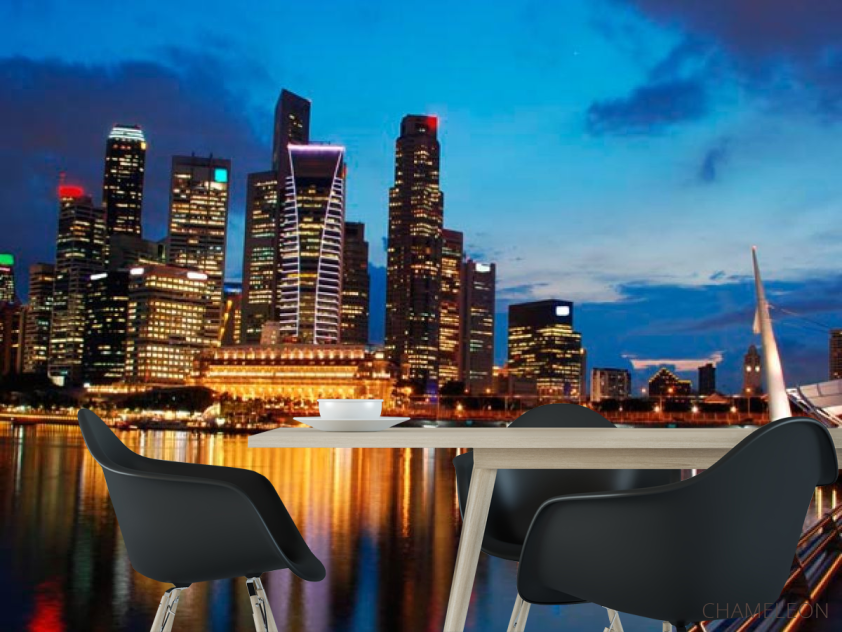 Фотошпалери Вода, відображення, будинки - 1