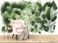 Фотообои Тропические листья за стеклом - 4