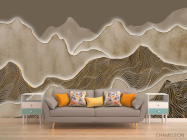 Фотообои Золотые абстрактные горы - 1