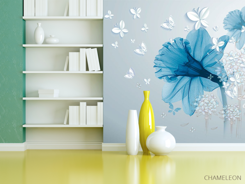 Фотошпалери Синій абстрактний квітка - 3