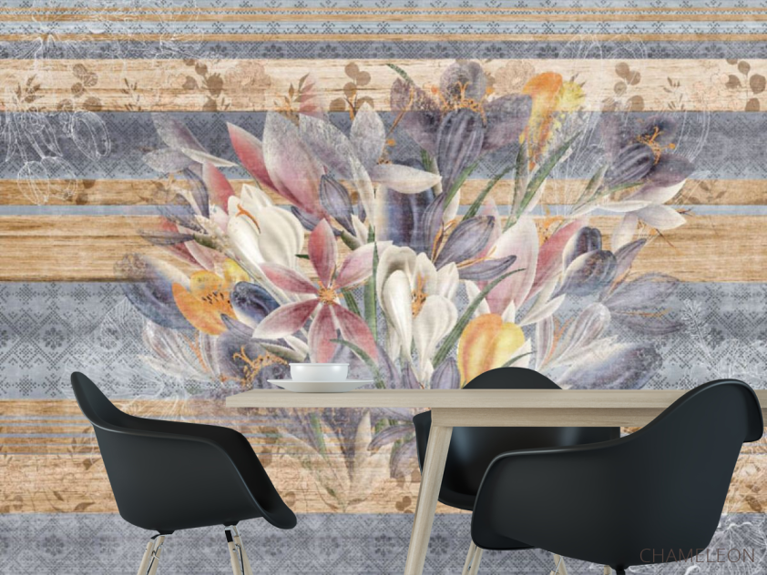 Фотошпалери Крокус на геометричному тлі - 1