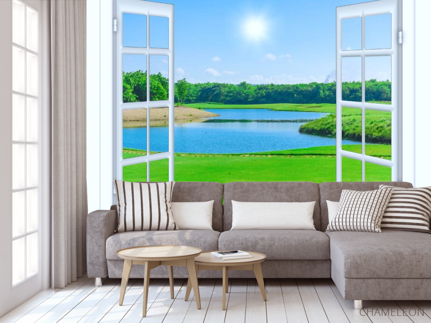 Фотообои озеро за окном - 3