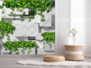 Фотошпалери 3Д стіна з квітами - 2