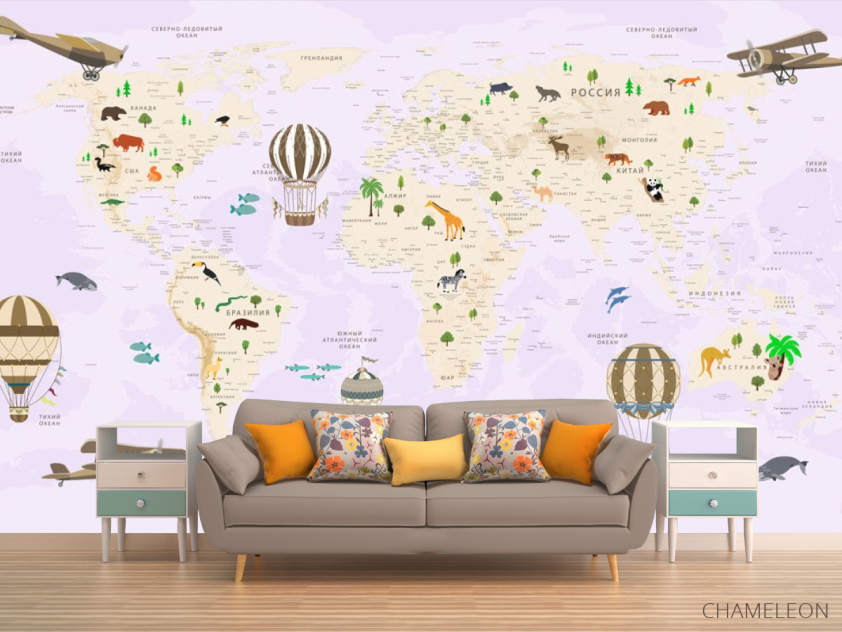 Фотообои Карта в детскую - 1
