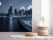 Фотошпалери Нічне місто в синіх відтінках - 2