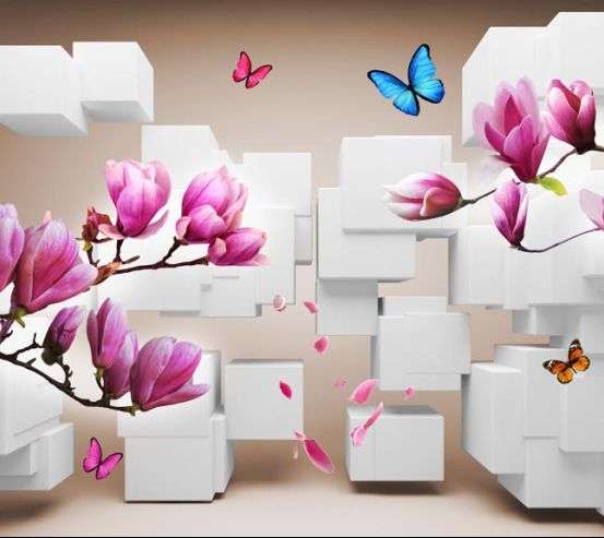Фотошпалери 3д магнолія 22133