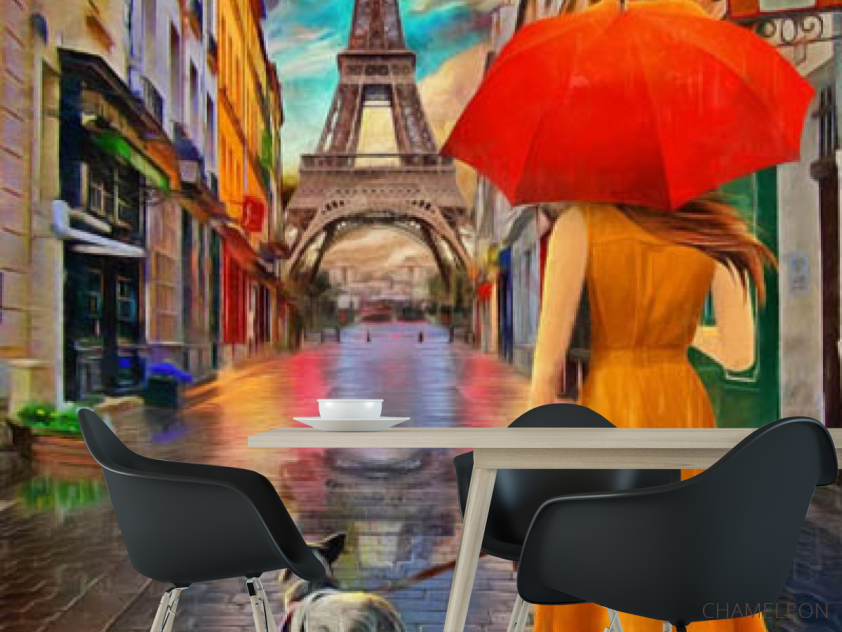 Фотошпалери дама з собачкою - 1