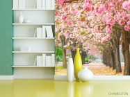 Фотошпалери алея з рожевих дерев - 3