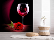 Фотошпалери червоне вино і троянда - 2