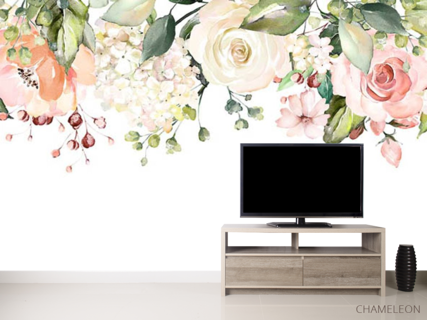 Фотообои Акварельные цветы с потолка - 2