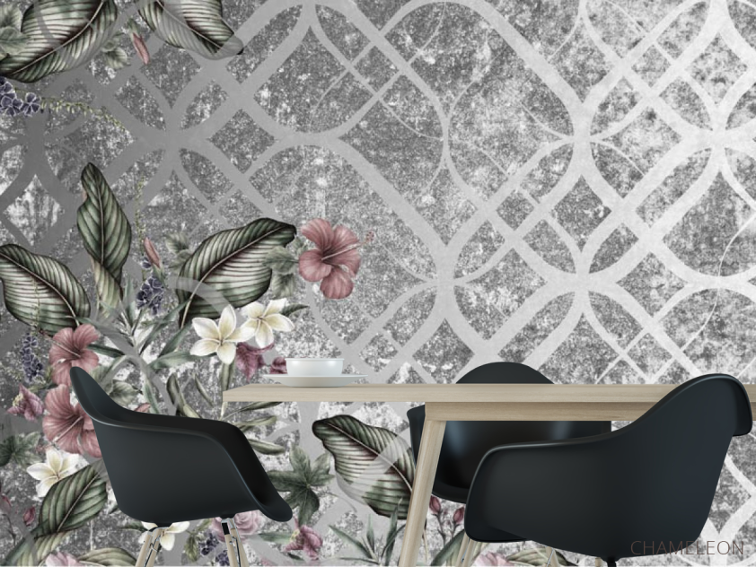 Фотошпалери квіти з візерунком - 1