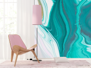 Фотошпалери Бірюза Fluid art - 4
