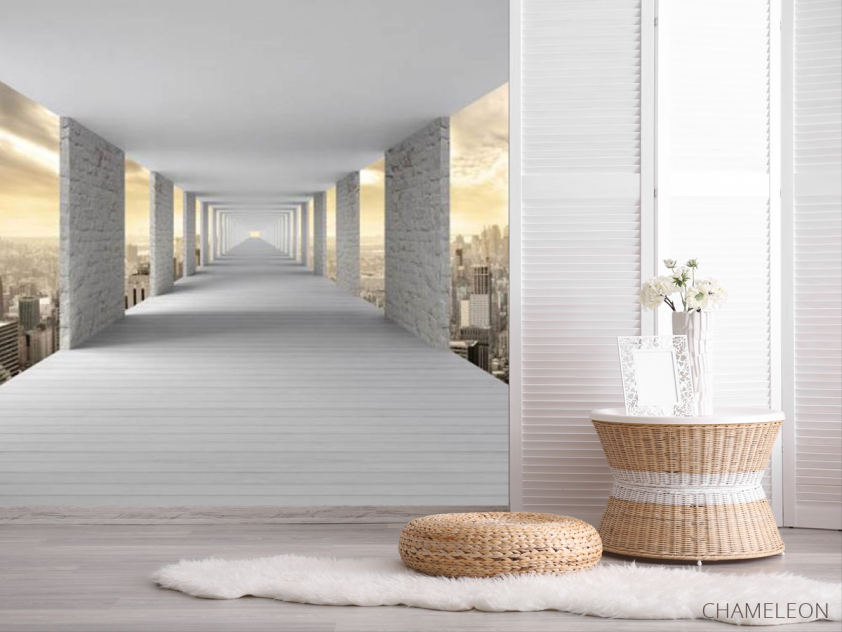 Фотошпалери Тонель з містом - 2