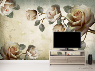 Фотообои розы на бежевом фоне - 2