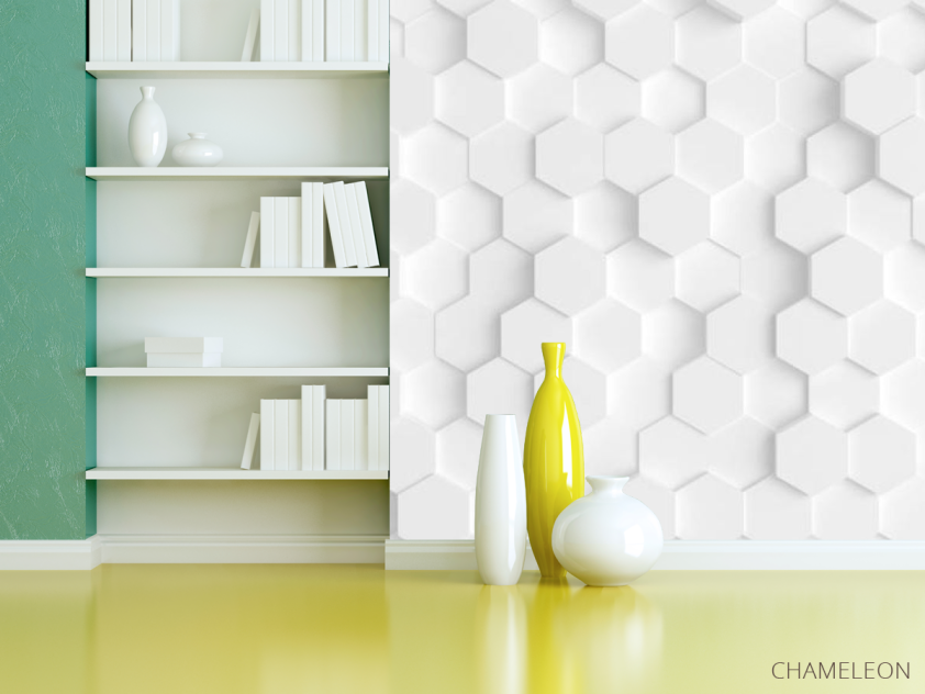 Фотошпалери білі 3Д стільники - 3