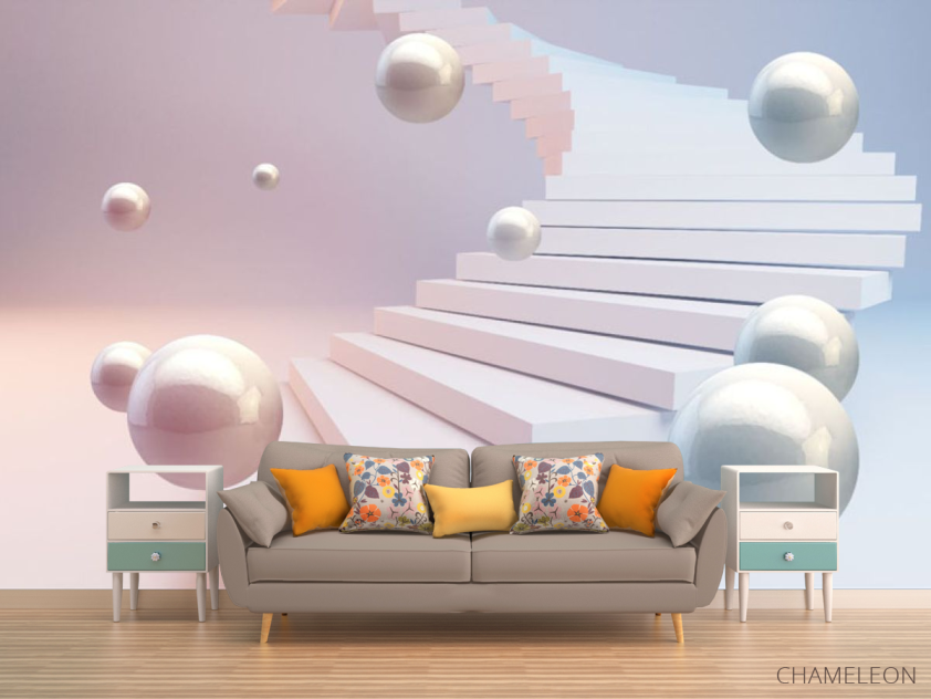 Фотообои 3д пули и розовое небо - 1