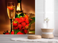 Фотошпалери Полуниця, шампанське - 2