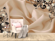 Фотообои Атласная ткань и 3d розы - 4